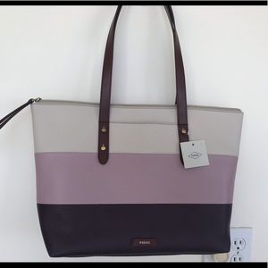 FOSSIL JAYDA TOTE PURPLE MULTI BEAUTIFUL NWT